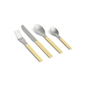 Hay MVS Cutlery Bestiksæt / kniv, gaffel, spiseske og teske / Yellow / Stærk Pris
